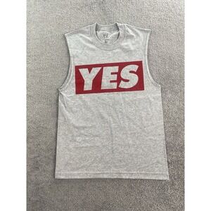 WWE Shirt Men Small Gray Authentic Daniel Bryan Spell Out YES Logo Muscle Tank